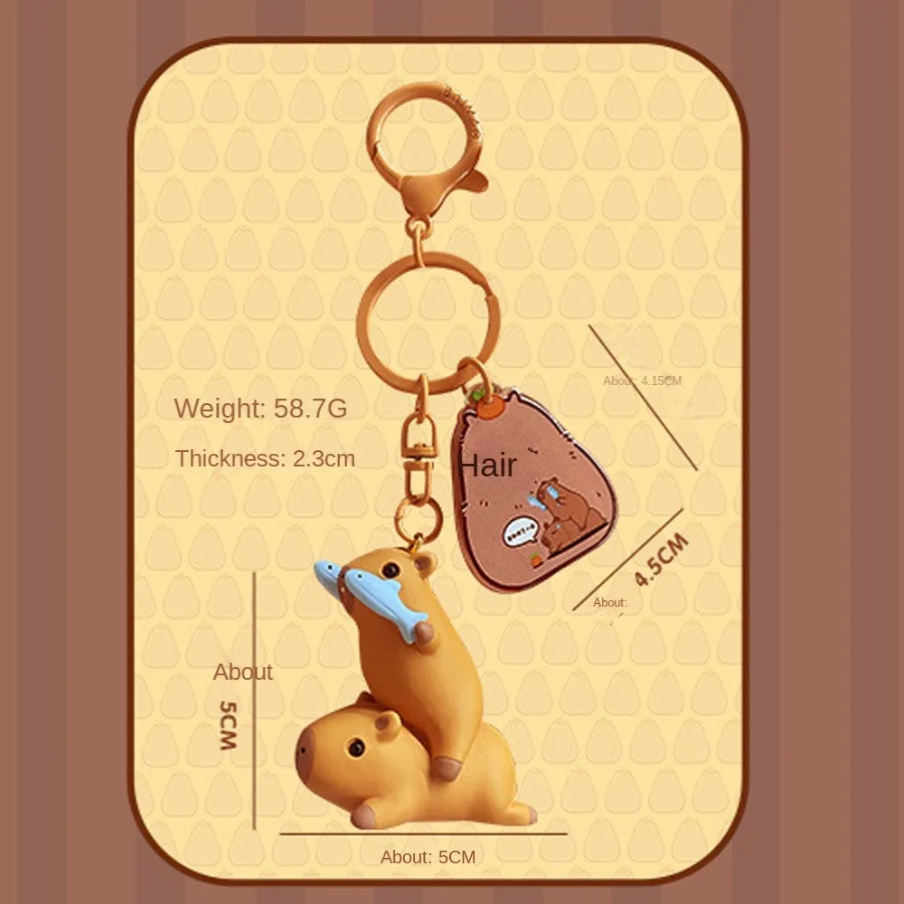 Kawaii Capybara Keychain Unisex Creative Cute Capybara Pendant Lovely Cartoon Capibara Keyring Bag Hanging