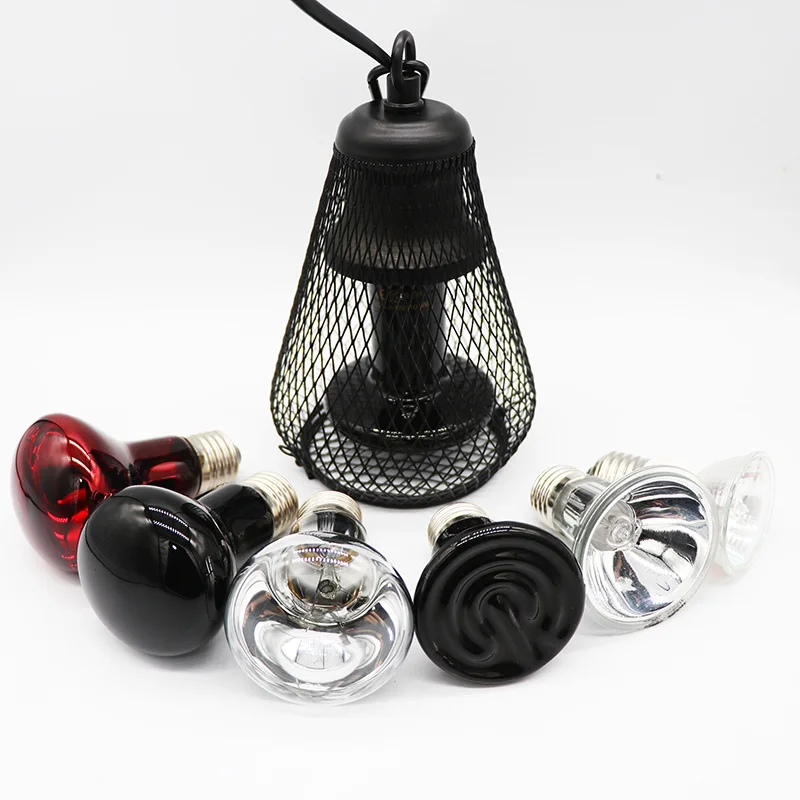 

Pet Reptile Heating Lamp Infrared Ceramic Emitter Heat Light Pet Coop Heater Guard Turtle Snake lizard Bird Light Fixture Kits