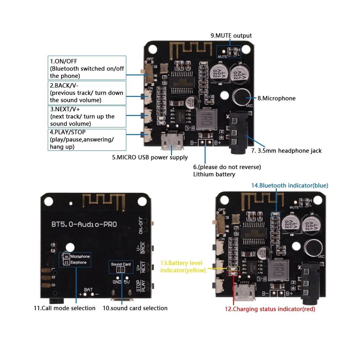Bluetooth-декодер BT5.0, MP3, без потерь