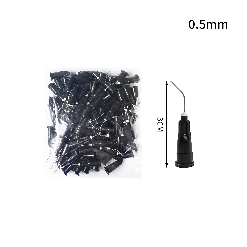 Jarum Sekali Pakai Gigi Ujung Melengkung 100 Buah/Pak Jarum Perekat Reagen Asam Resin Komposit Etsa Sealant Aliran Gigi