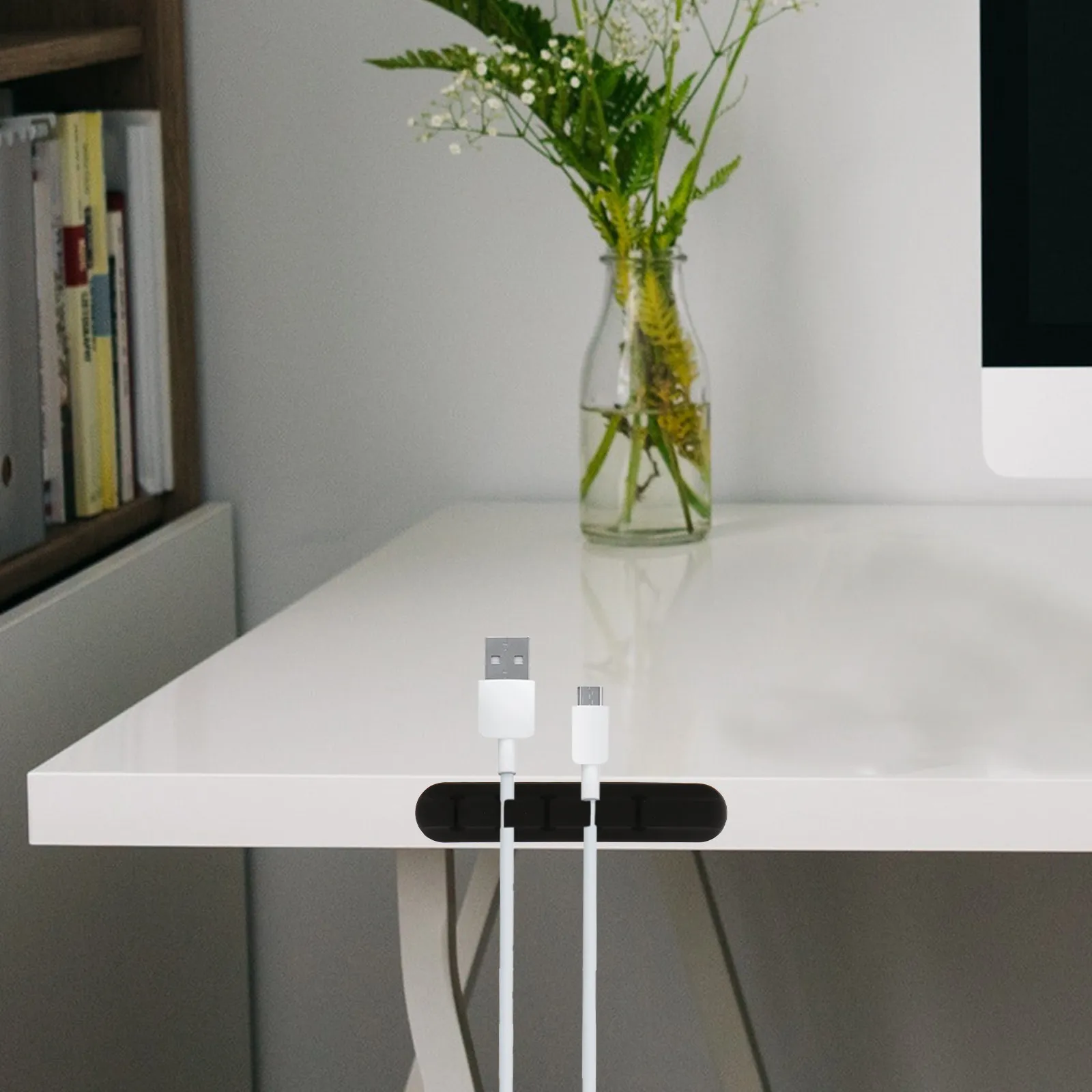 

3Pcs Cord Management Organizers Peel and Stick Cable Holder Clips for Tidy Charging Cables USB Wires At Home Office Desktop Use