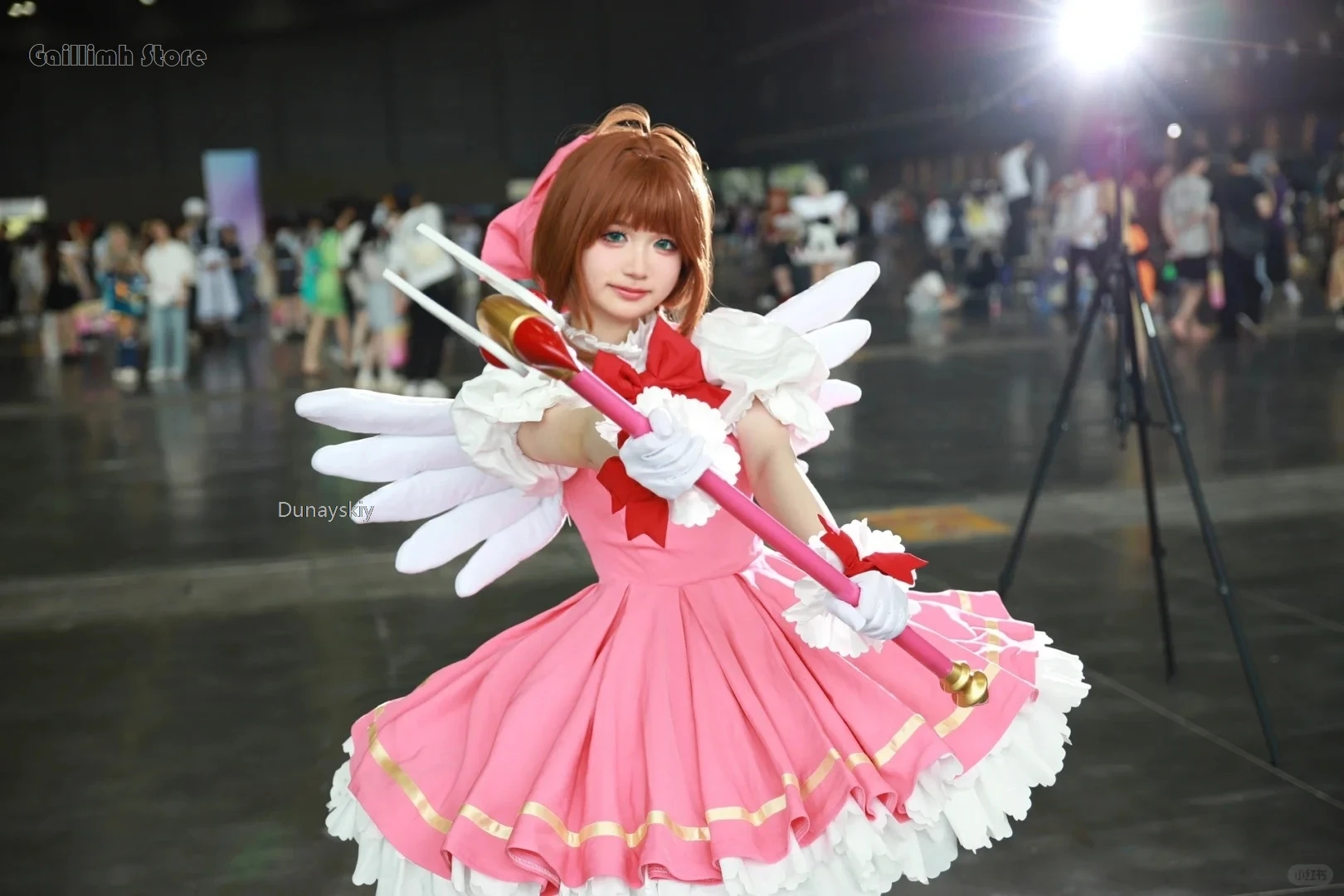 Anime Cardcaptor karta sakury Captor Cosplay Kinomoto Sakura peruka przebranie na karnawał różowa sukienka Lolita Halloween fantazyjna kostium imprezowy