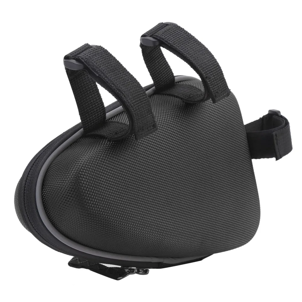 

Triangular Cycling Tube Bag Small Easy Installation Bike Frame Pannier Double-end Zipper with Loop Straps Bicycle Frame Bag