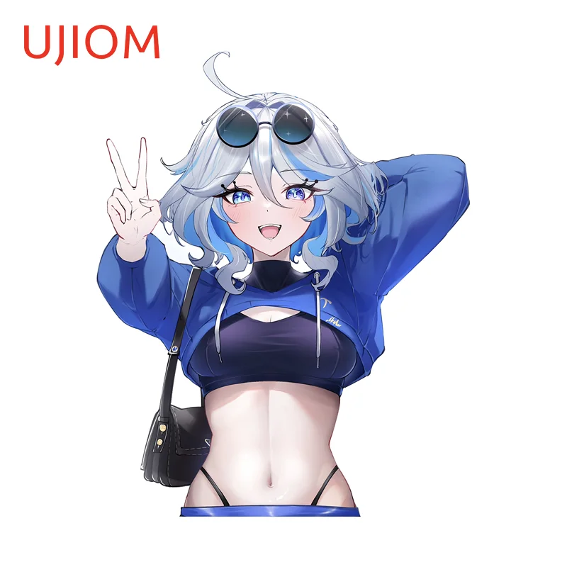 UJIOM Fashion Amusing Personality Girl Wall Sticker Genshin Impact Furina Blue Style Picture Decal Vinyl Wallpaper Home Decor