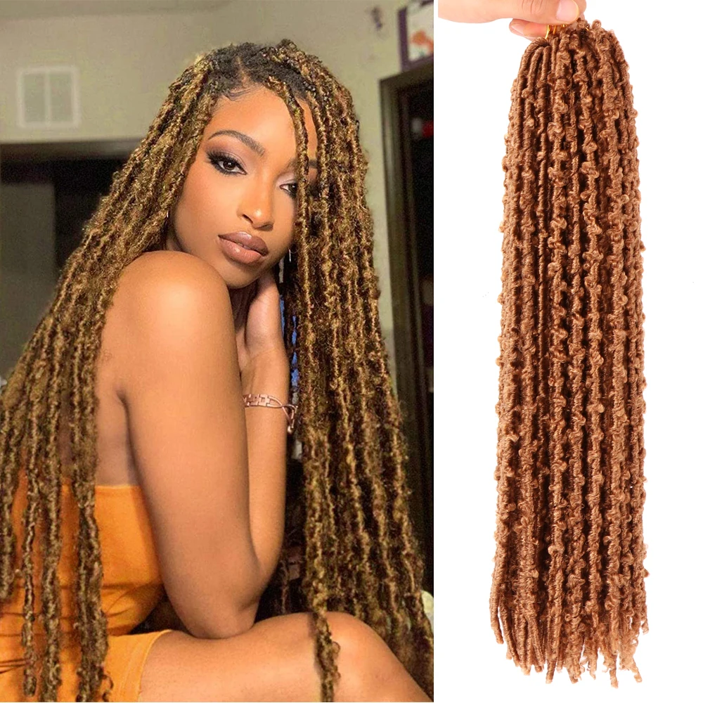 Hair Nest Butterfly Locs Crochet Hair Soft Long Butterfly Locs Pre looped Distressed Faux Locs Crochet Hair For Black Women