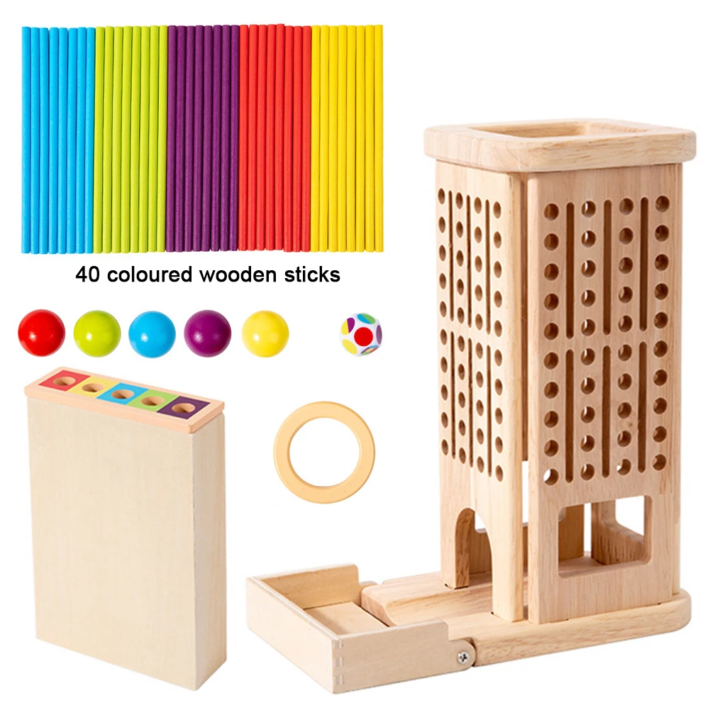 3-In-1 Vroeg Onderwijs Houten Stok Spel Herbruikbare Ouder-kind Interactief Spel Slijtvast Concentratie Balans Bordspel