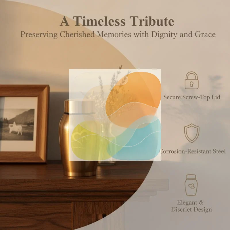 Stainless Steel Pet Memorial Keepsake Urn Moisture Proof Lid Design for Dog Cat Cremation  Travel Carry