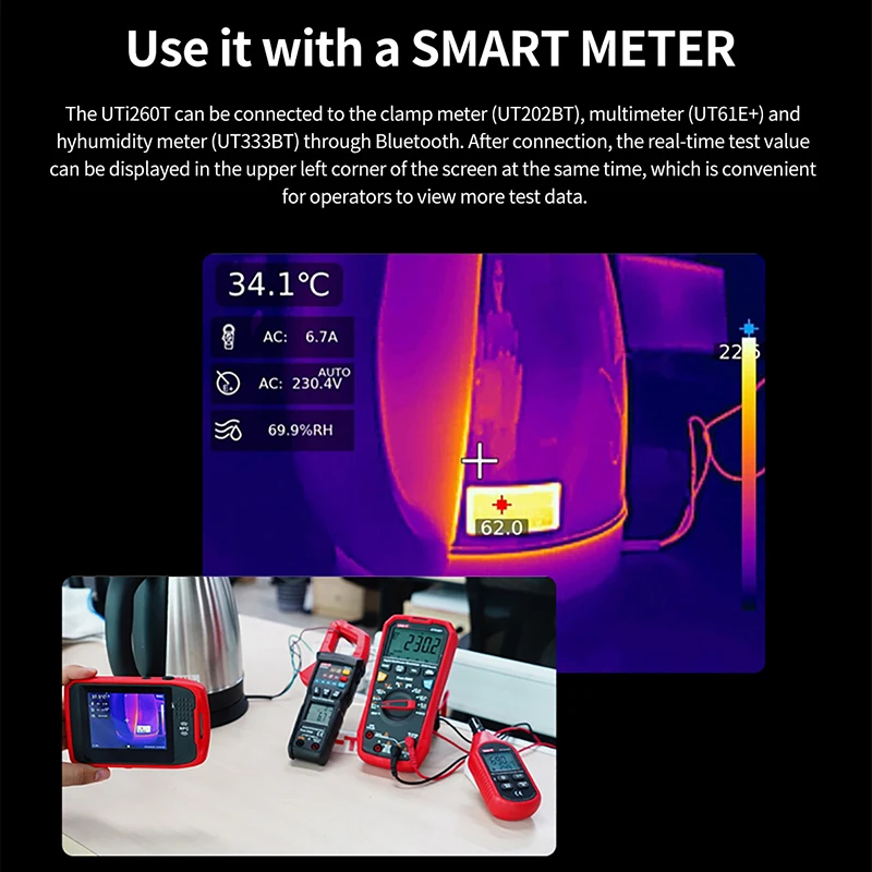 UNI-T Карманный тепловизор UTI260T 256x192 NCV Bluetooth Термографическая камера Тепловая камера для ремонта печатной платы цепи