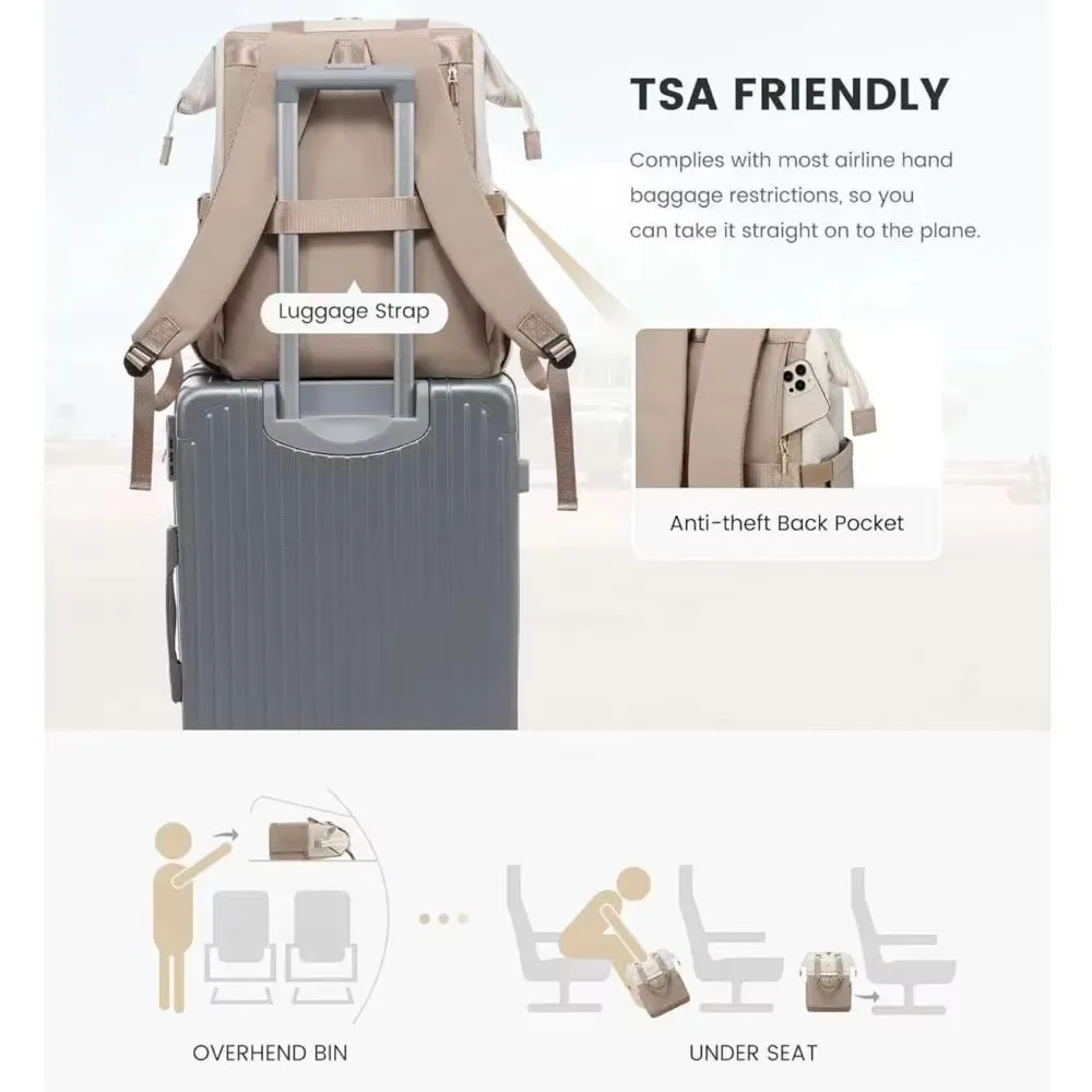 [Your Brand] 40L Expandable Carry On Travel Backpack, Flight Approved Water Resistant Laptop Backpack Fits 15.6 Inch Notebook, M