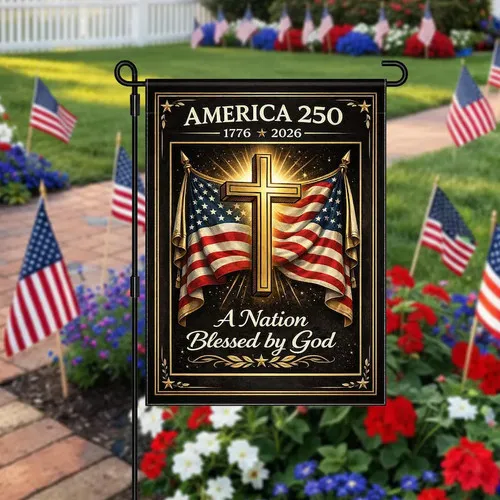250 Years of Blessing Garden Flag USA Patriotic Christian Eagle Decor AAV