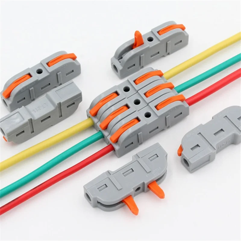 34/50PCS Bag Lever Quick Home Wire Connectors Terminals Conductor Spliceable Butt Wiring Block Reusable Electrical Connectors
