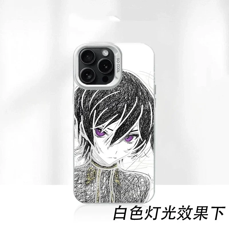 

Cute cartoon comic Code Geass phone Case Case For iPhone 11 12 13 14 15 16 17 Pro Max Plus anime Code Geass C.C. girl Cover﻿