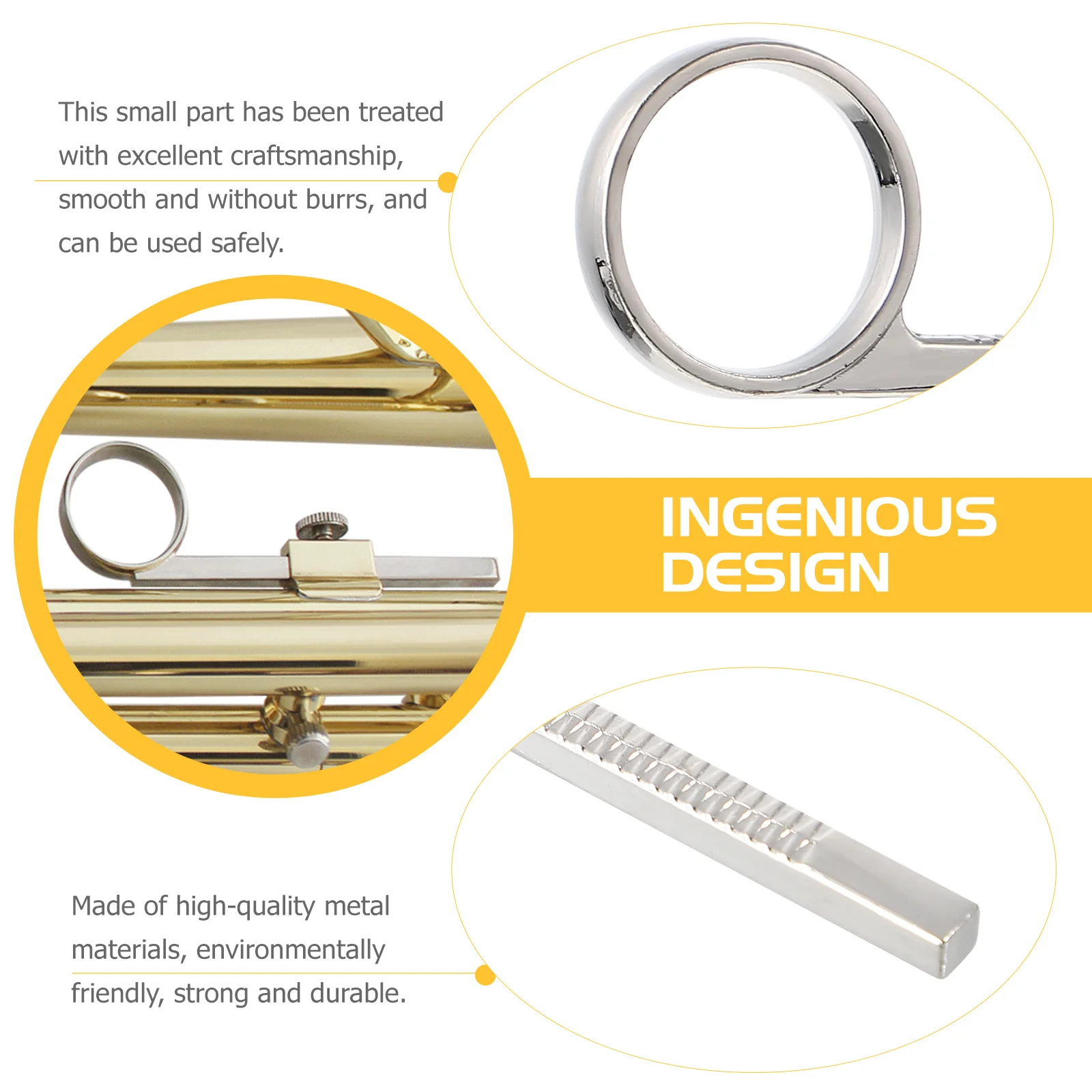 

1Set Trumpet Finger Ring and Screw Metal Slide Replacement Accessory Durable Musical Instrument Part Trumpet Finger Ring