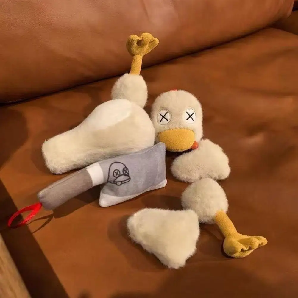 Funny Magnetic Detachable Salted Duck Plush Toy Knife Stuffed Doll Abstract Prank Gift for Friends Home Decor Birthday Gift