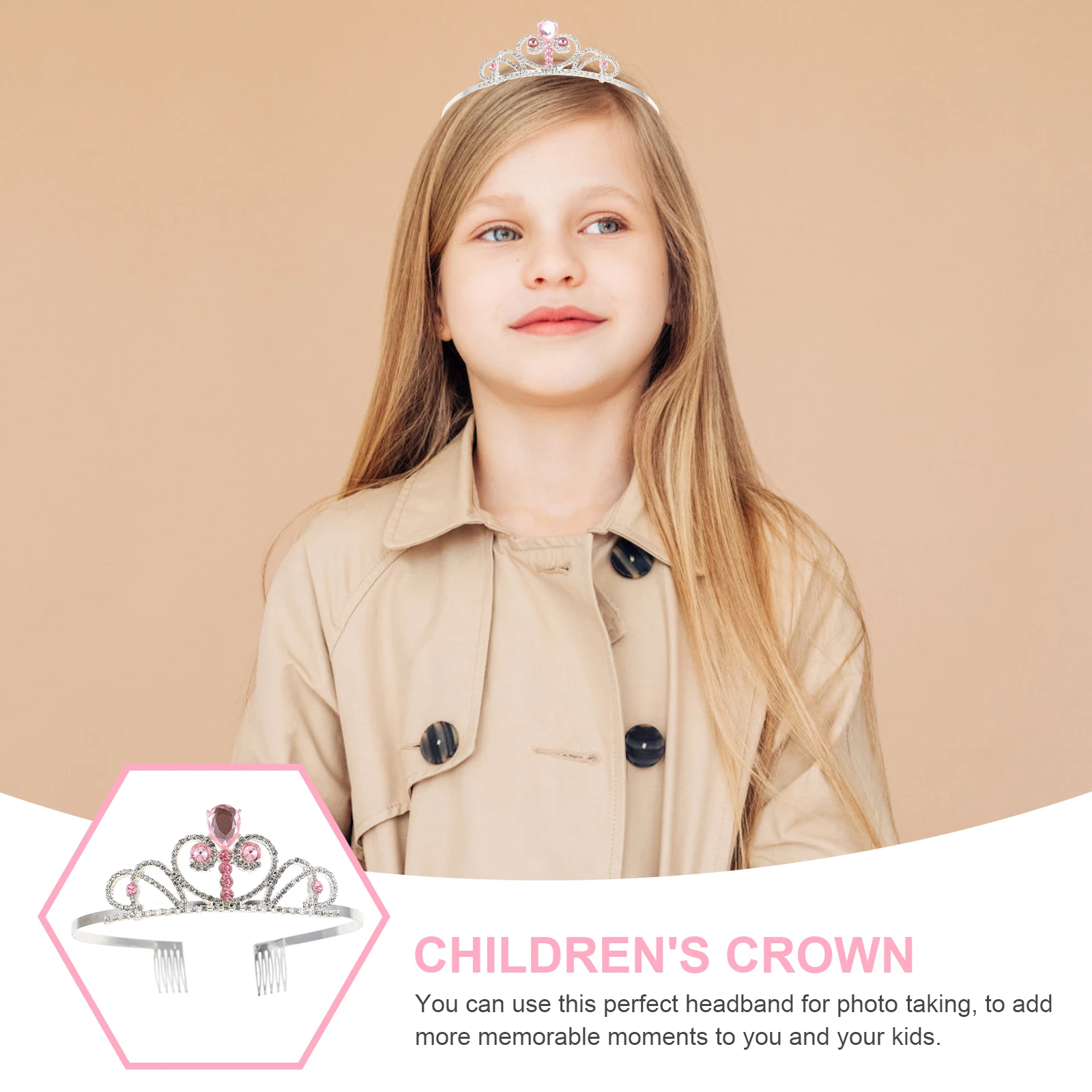 

1 шт., нежная детская корона, украшение для волос, повязка для волос на день рождения, блестящая корона, головной убор, креативный головной убор, уникальный декор для волос