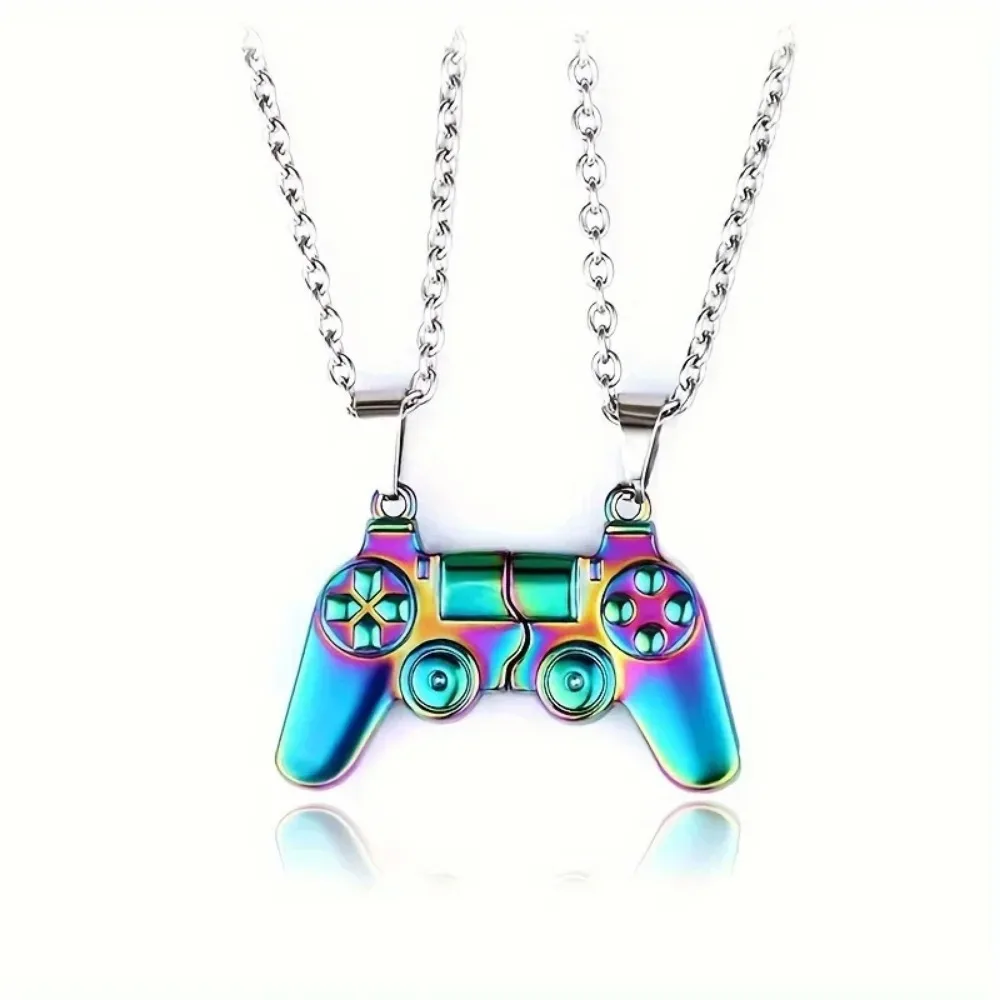Lovers Geometric Colorful Magnetic Gamepad Couple Necklace Combinable Pendant Jewelry Daily Party Holiday Present Gift