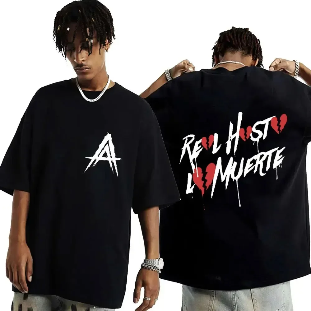 2025 Rapper Anuel AA Real Hasta La Muerte Print T-shirt Hip Hop Oversized Short Sleeve T Shirt Men Women Fashion Cotton T Shirts