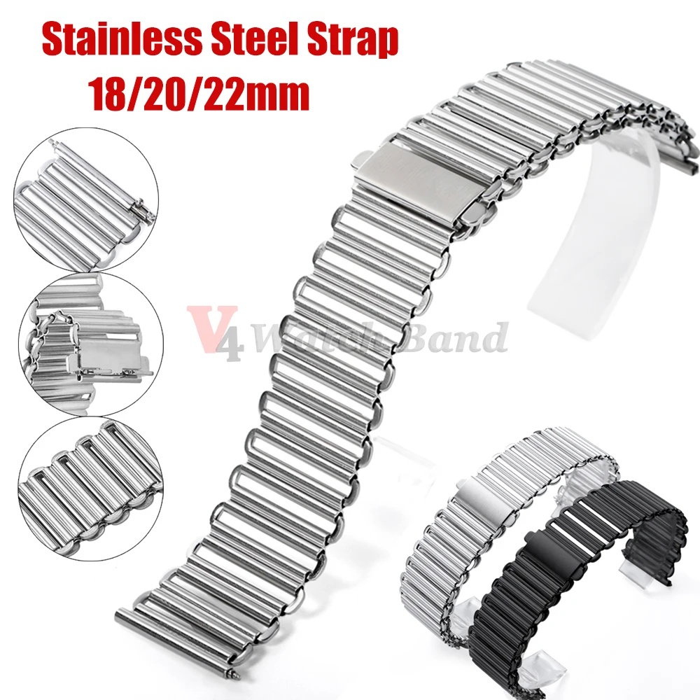 316L Stainless Steel Strap 18mm 20mm 22mm Quick Release Bracelet Bonklip Bracelet Metal Wrist Band for Men Women Universal Strap