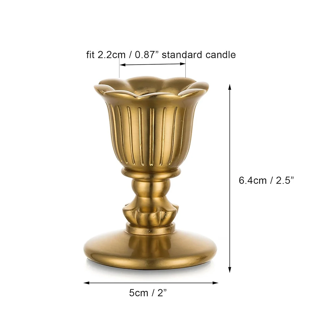 Vintage Candlestick Candle Holders Brass,Taper Gold Candle Stick Victorian Style for Wedding Reception Christmas Decoration
