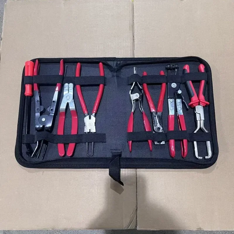 14PC Multi-functional Auto Repair Pliers Set Power Cut Snap Light Switch Tube Clamp Plastic Snap Driver Tool Kit for Car Mainten