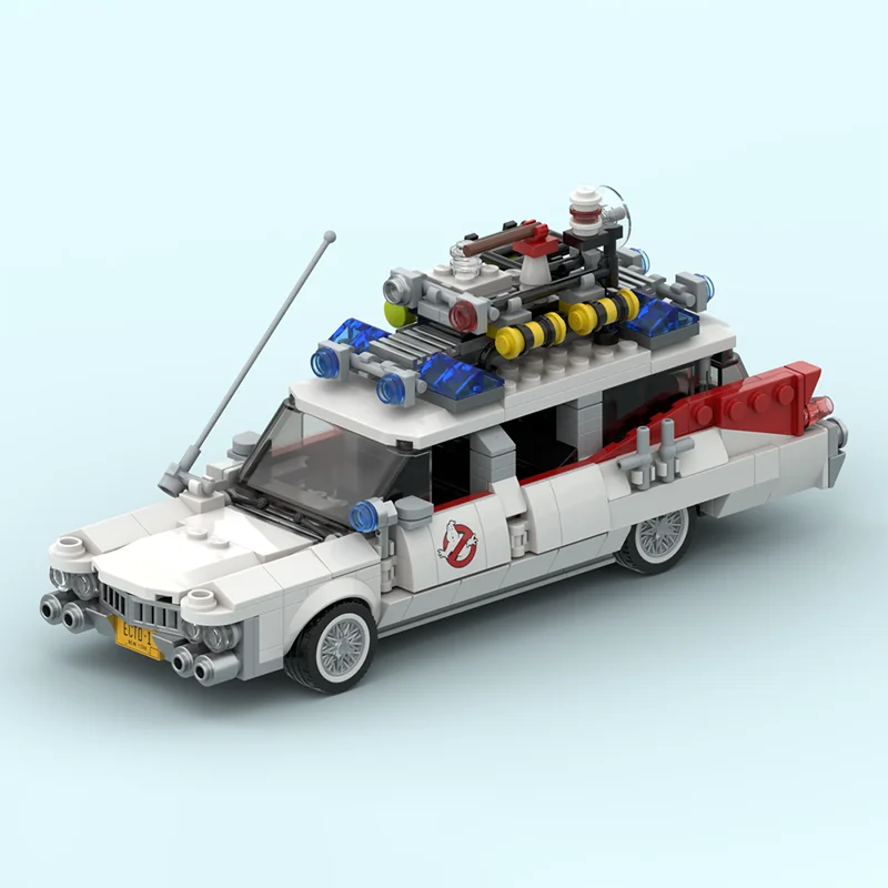 487pcs MOC GB Ecto 1 - Update City Champions Model Building Blocks Toy Construction Christmas Gift Assemble Brick Display Craft
