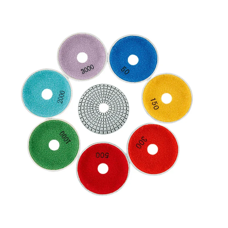 Disque de polissage à Arc convexe de 4 pouces, 100mm, pour marbre, béton, granit, meuleuse d'angle, polisseuse humide, 8 pièces