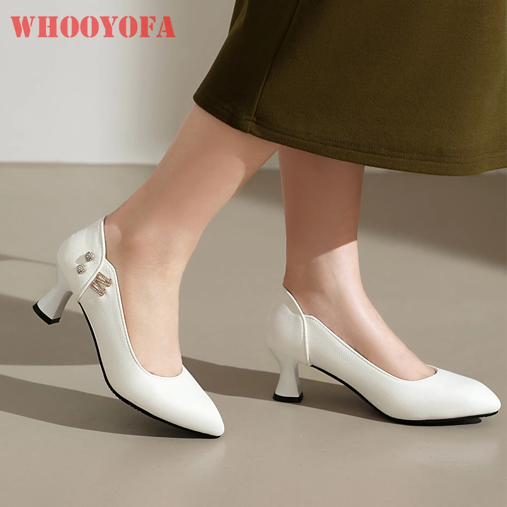 Autumn Fashion Women Pumps Pointed Toe 5cm High Kitten Heel Wide Fit Lady Casual Shoes Large Small Plus Size 13 33 47 52