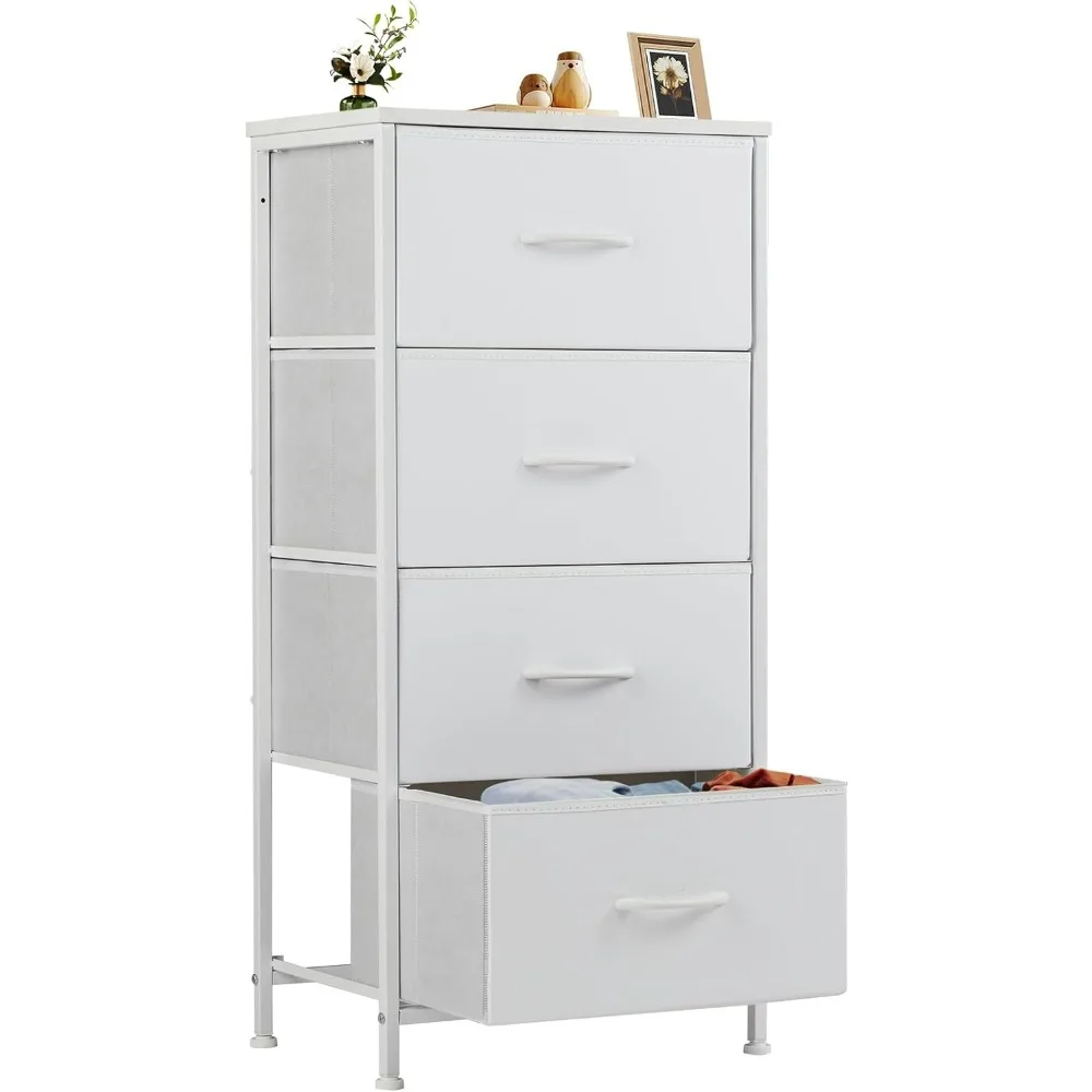 

Dresser for Bedroom with 4 Drawers, Storage Organizer Units with Cabinet Wooden