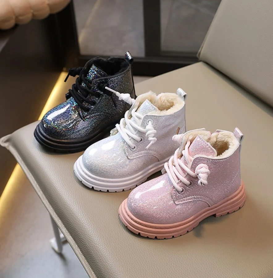 2026 New Winter Girls New snow Short Boots Children British Style Soft Sole Leather Boots Ankle-high Unisex Boys Toddle Shoes
