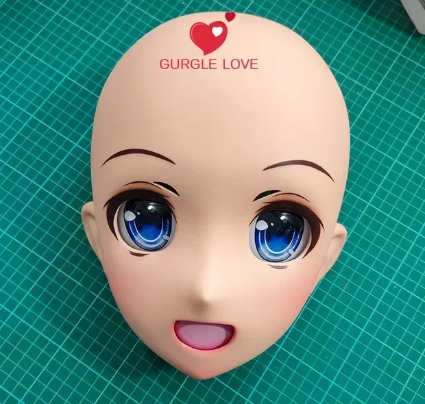 (GL Caomei) 女性用スイートガール樹脂製ハーフヘッド着ぐるみクロスドレッサーコスプレ日本のアニメロールロリータドールマスク（目とウィッグ付き）