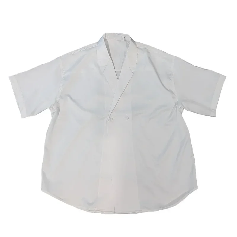 Summer Niche Desireless Short Sleeve Shirt For Men Korean Version Draped Suit Collar Shirt Casual Scene Other Material