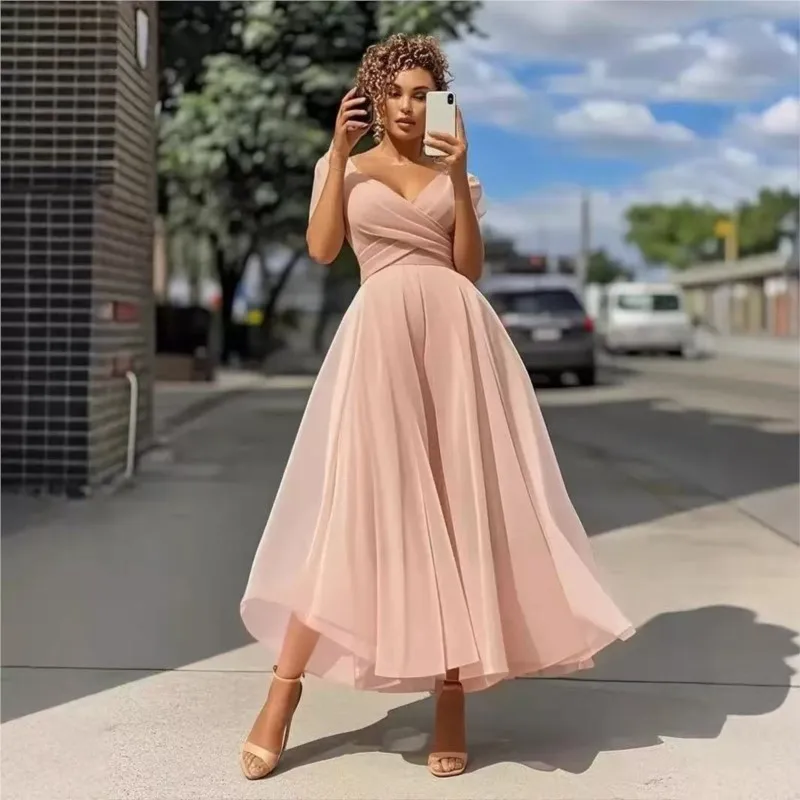 Модное женское платье макси для выпускного вечера, лето-осень, новое однотонное темпераментное облегающее шифоновое вечернее платье с v-образным вырезом для женщин, халат женский