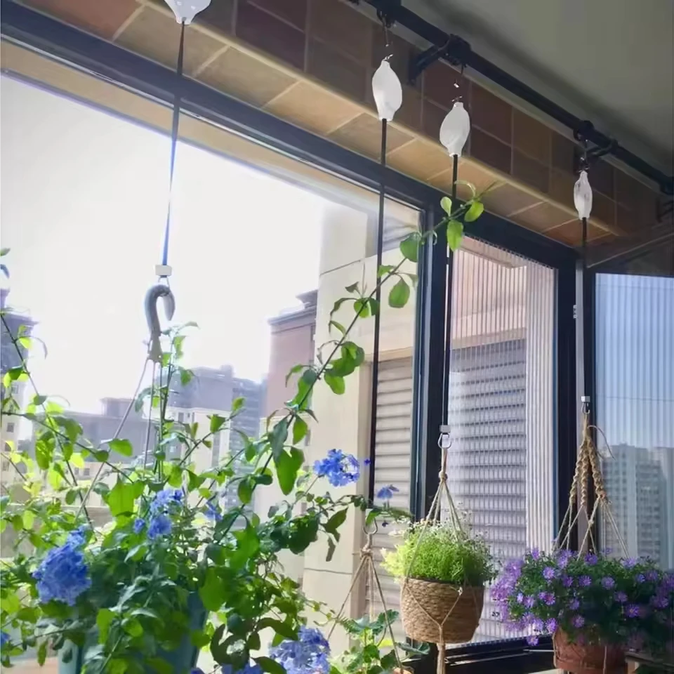 1~3pcs Retractable Plant Pulley Adjustable Hanging Flower Basket Hooks for Hanging Plants Heavy Duty,Indoor Outdoor Plant Hanger