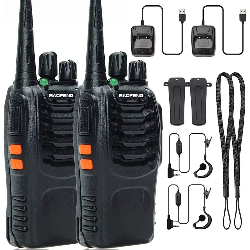 BOLRZOBF-888s UHF Radio 5/2 Watt Ham Radio Portable Baofeng 888 Two-way Radio Handheld Intercom