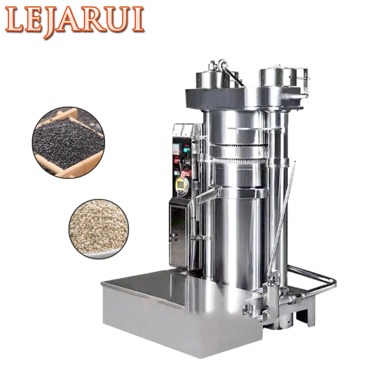 Household Oil Press Oil Extraction Machine Cold Heat Olive Sunflower Seeds Hydraulic Intelligent Stainless Steel