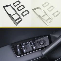 4pcsset Interior Door Armrest Trim Window Lifter Button Switch Cover For Volkswagen VW Tiguan L 2017-2020 stainless Accessories