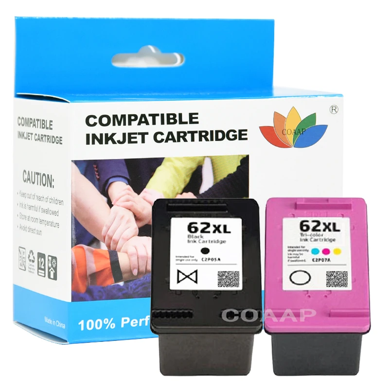 2 Compatible hp 62 Refilled ink cartridge for ENVY 5660 5664 5665 e-All-in-One Printer
