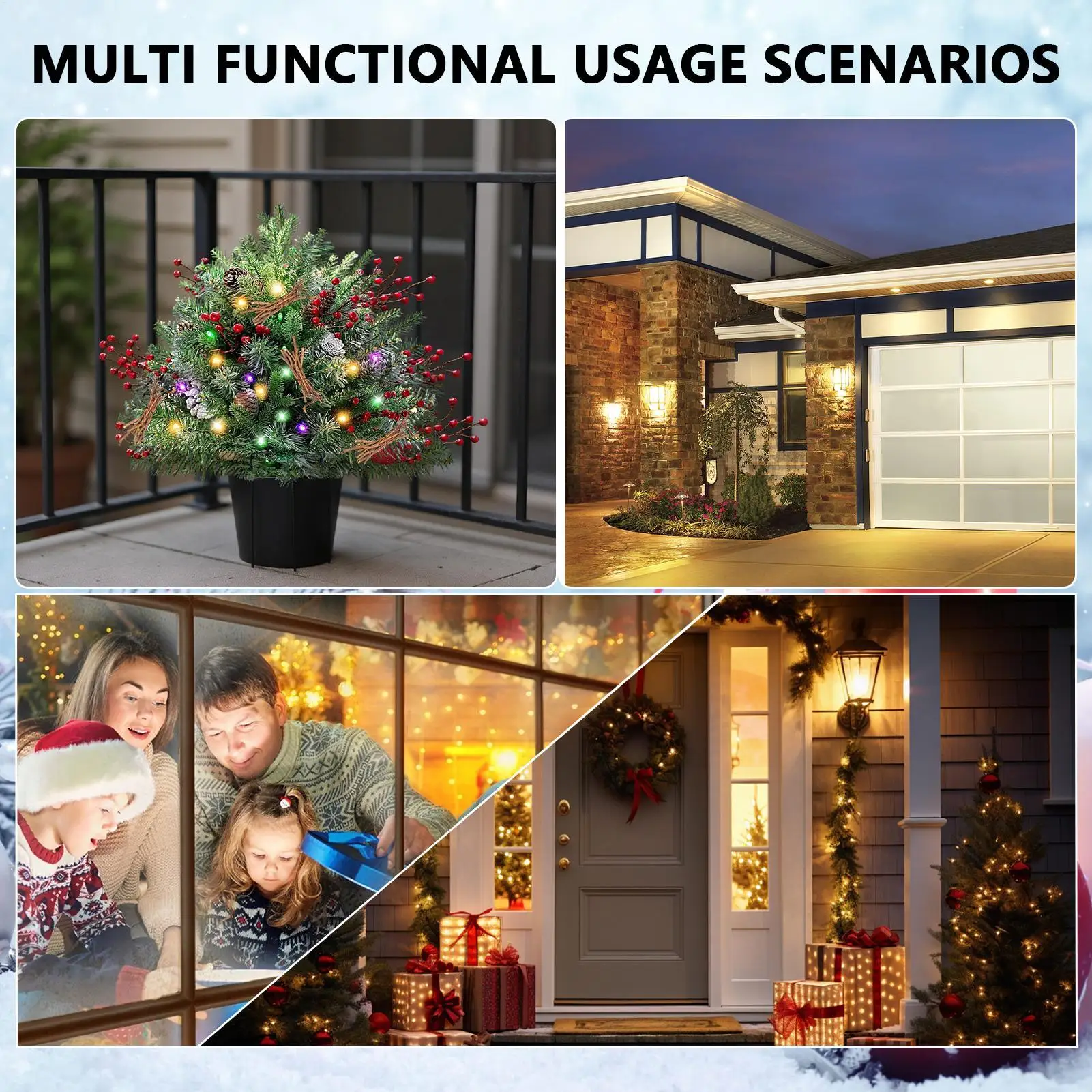 

Christmas Large Pot Fillers Artificial Christmas Container Filler With Tripod Stake Home Decorations For Apartment Offices