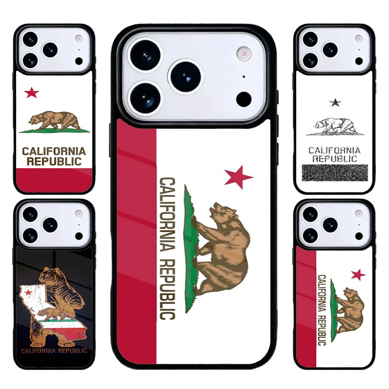 Handyhülle mit kalifornischer Flagge für iPhone 17, Air 16, 15, 14, 13, 12, 11, Pro Max Plus