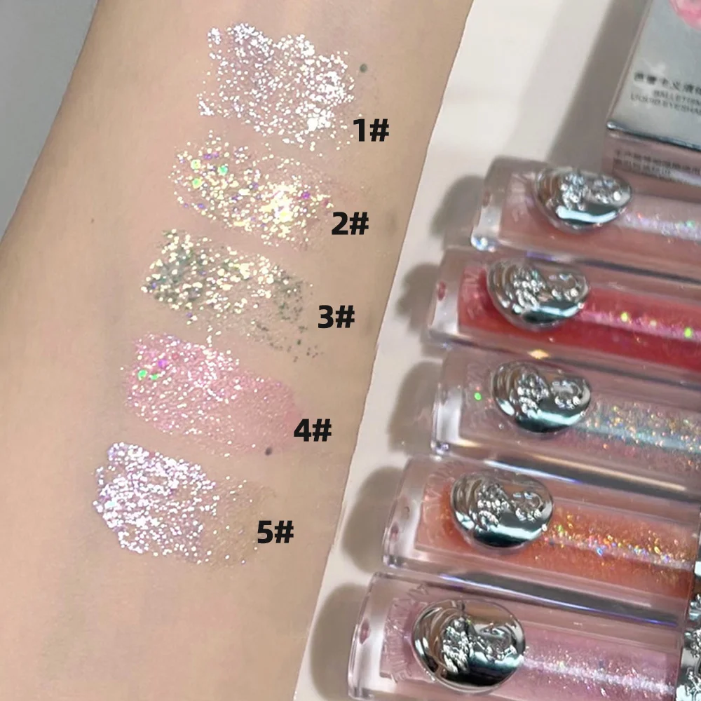 Evidenziatore di ombretti liquidi perlescenti monocromatici Stick Shimmer Fine Sparkling paillettes Eyeshadow Pen cosmetici per il trucco coreano