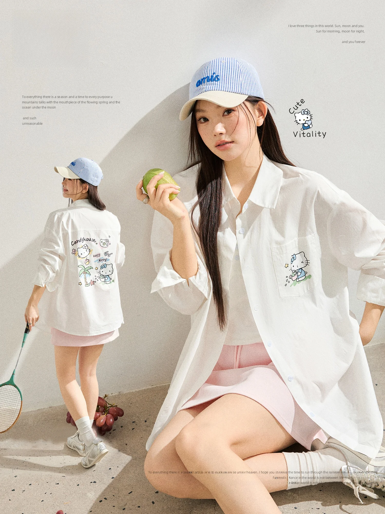 

plus Size Women's Spring Summer New Style Micro Fat Clothing Set Embroidered Sun Protection Shirt Half Skirt Korean Style