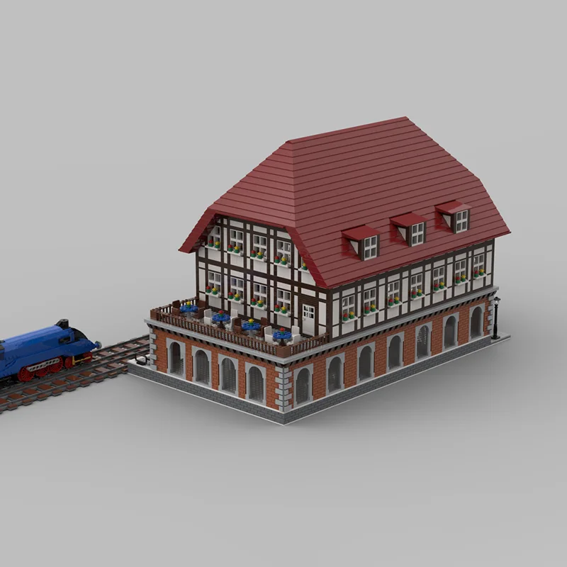 4533 قطعة MOC محطة قطار كبيرة RC نموذج مدرب اللبنات لعبة البناء تجميع فكرة التعليم هدية الكريسماس للأطفال #2