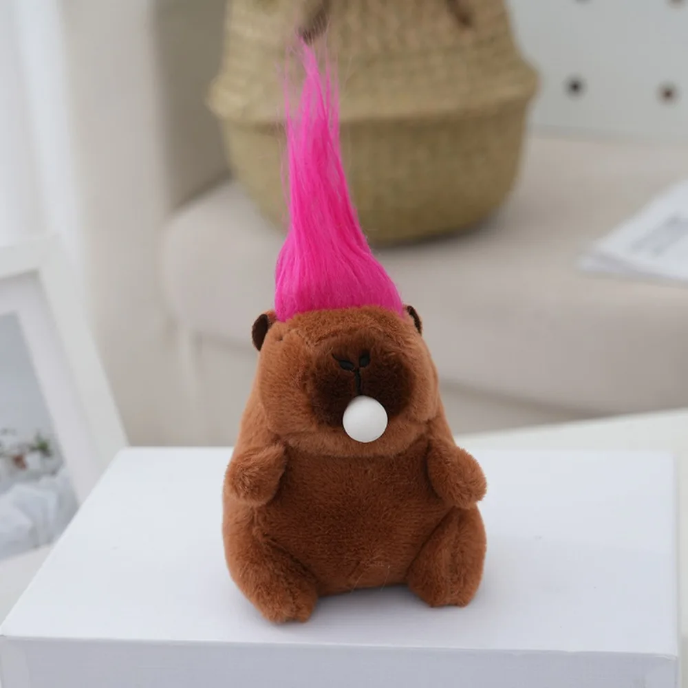 Pendant Accessories Long-haired Capybara Doll Fashion Cartoon Matte Texture Pendant Keychain Hanging Bags Decor Key Chains