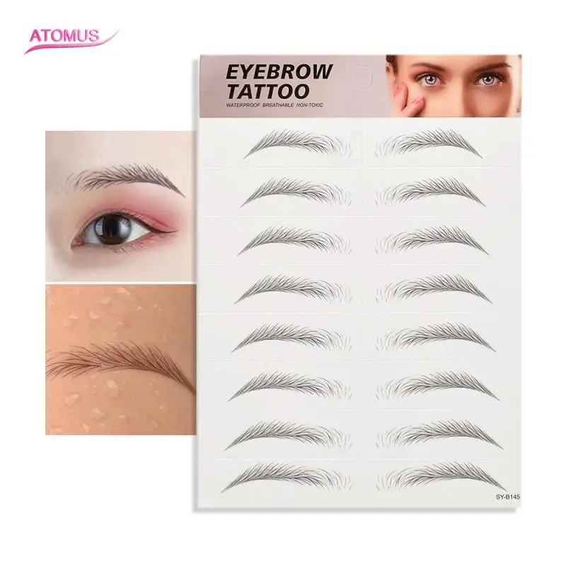 Tatuaje de cejas pegatina tipo pelo cejas naturales aspecto maquillaje impermeable de larga duración fácil de usar adhesivo cejas postizas