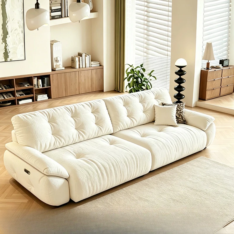 Microfiber Leather Recliner Sofa Living Room Beige Luxury Modern Electric Sofa Loveseat Sleeper Divano Di Lusso Furniture Home