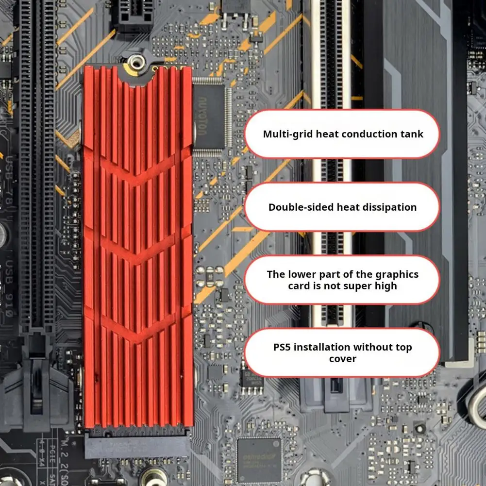 M.2 Ssd Heatsink M.2 Ssd 2280 Heatsink for Ps5 Aluminum Radiator Nvme Solid State Drive Cooler Pc Accessories Rapid Heat