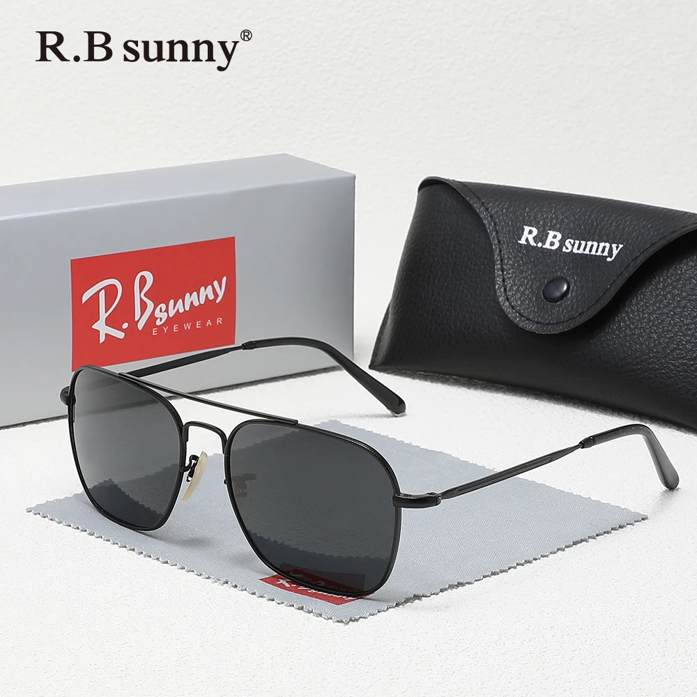 高品質合金長方形フレームサングラス軽量ファッション偏光-uv400-眼鏡男性運転レジャーメガネ