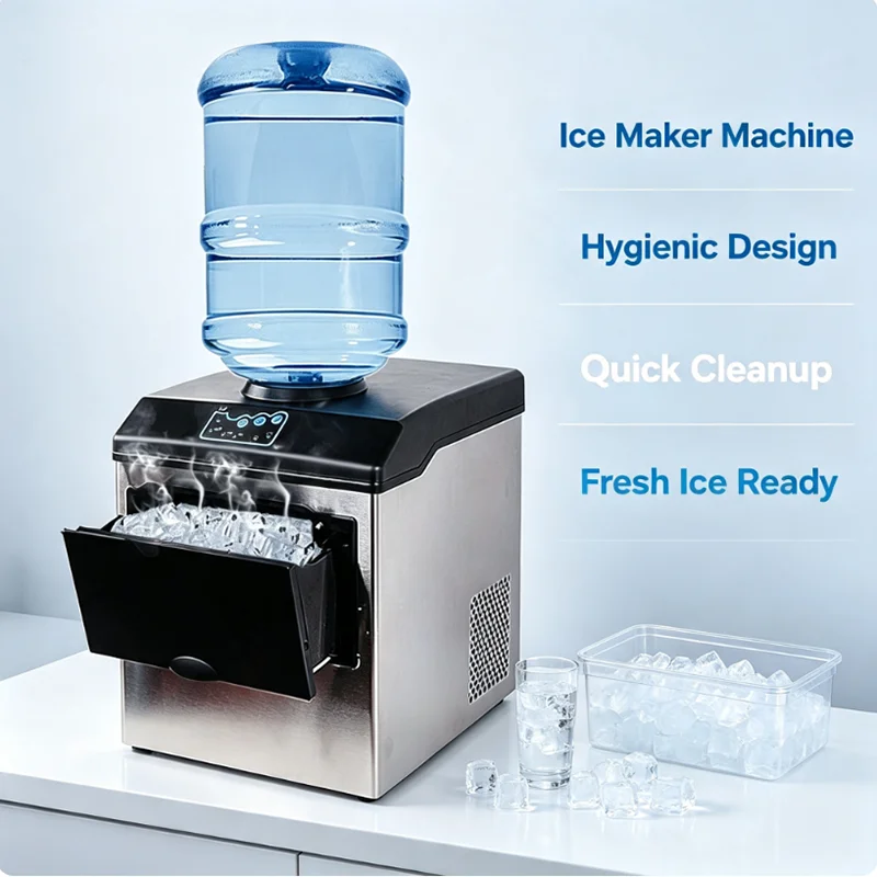 Electric Commercial Ice Maker Small Household Multi-Function Automatic Ice Maker for Bottled Water