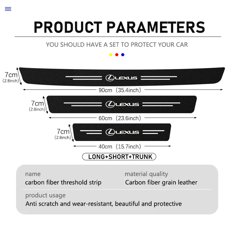 Car Door Sill Scuff Plate Anti-scratch Sticker Protector Strip For Lexus UX250h RX450h CT200h RX400h NX300h RX350 RX300 GX470