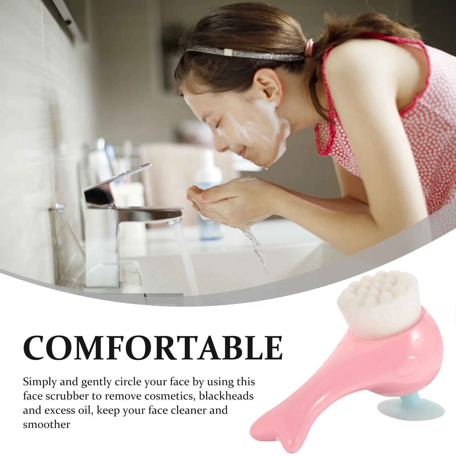 Scrubber per il viso Spazzola per la pulizia del viso Strumento esfoliante in plastica premium per la rimozione dei punti neri Cura quotidiana della pelle Uso in viaggio